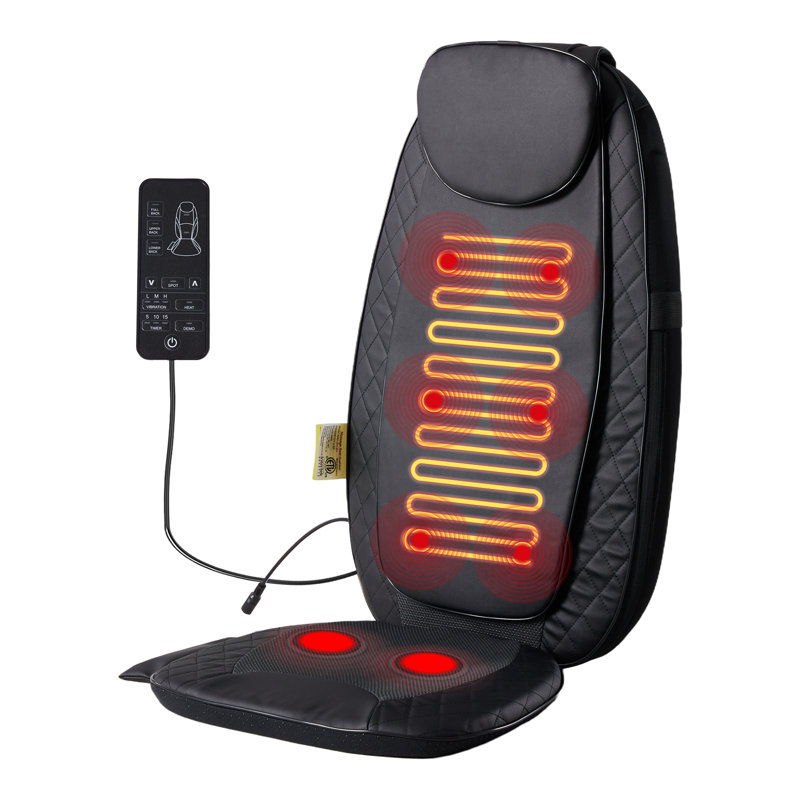 Coussin de fauteuil de massage à vibration de qualité supérieure avec fonction chauffante et soutien lombaire en mousse, pour coussin de voiture et chaise de bureau personnel