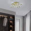 Modern 4-Oval Crystal LED Flush Mount Ceiling Light In Gold With 3 Color Temperatures