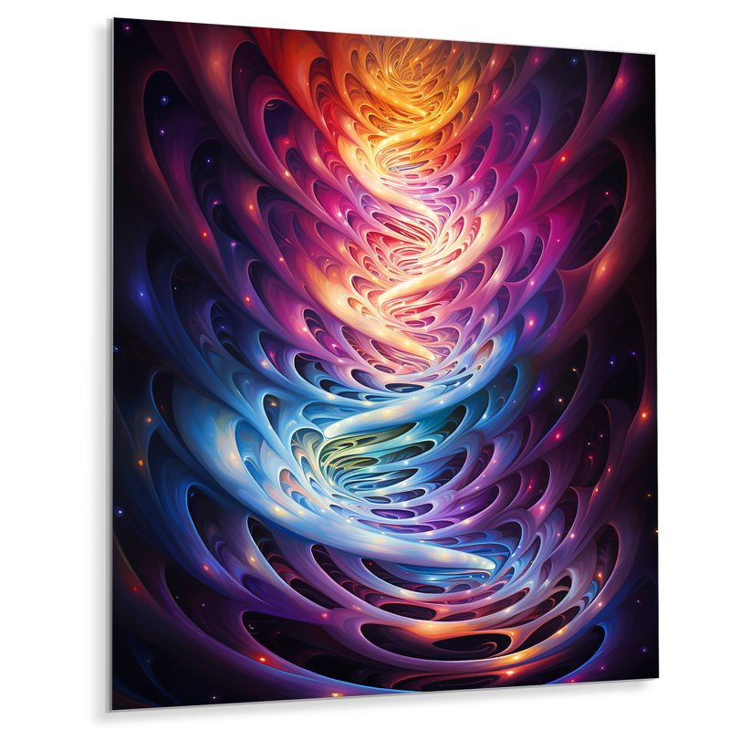 Helix Stairway To The Light - reproduction d'art abstrait, H 32 po x l 24 po x P 1 po, Toile avec cadre flottant noir