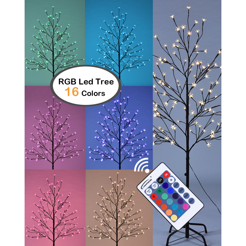 60'' Lighted Trees & Branches, Warm White and color Changing mode