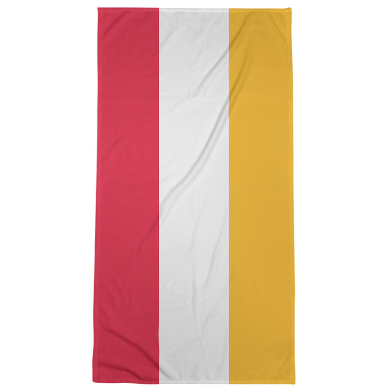 Cotton Blend Beach Towel, Light Red/Light Yellow/Off white