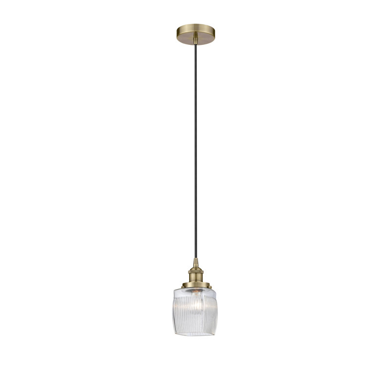 Luminaire suspendu simple à 1 lumière Mireya, Laiton