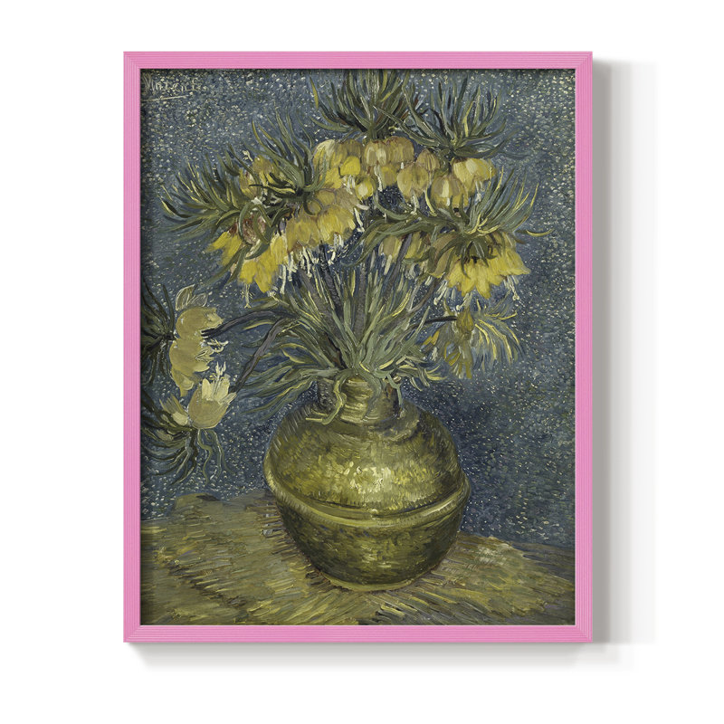 «Vintage Floral Print», impression encadrée CCLI - bois massif, H 15 po x l 12 po, Rose