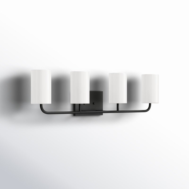 Éclairage pour meuble-lavabo 4 lumières Vincente, Nuit noire, Non