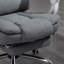 Fauteuil de direction avec repose-pieds, fauteuil d'ordinateur en tissu de lin