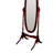 59.25" Tall Standing Wooden Floor Mirror With Cherry Finish, Oval Shape-1455133530