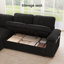 Canapé modulaire en forme de L avec lit escamotable, canapé-lit modulaire avec rangement, noir-1528628005