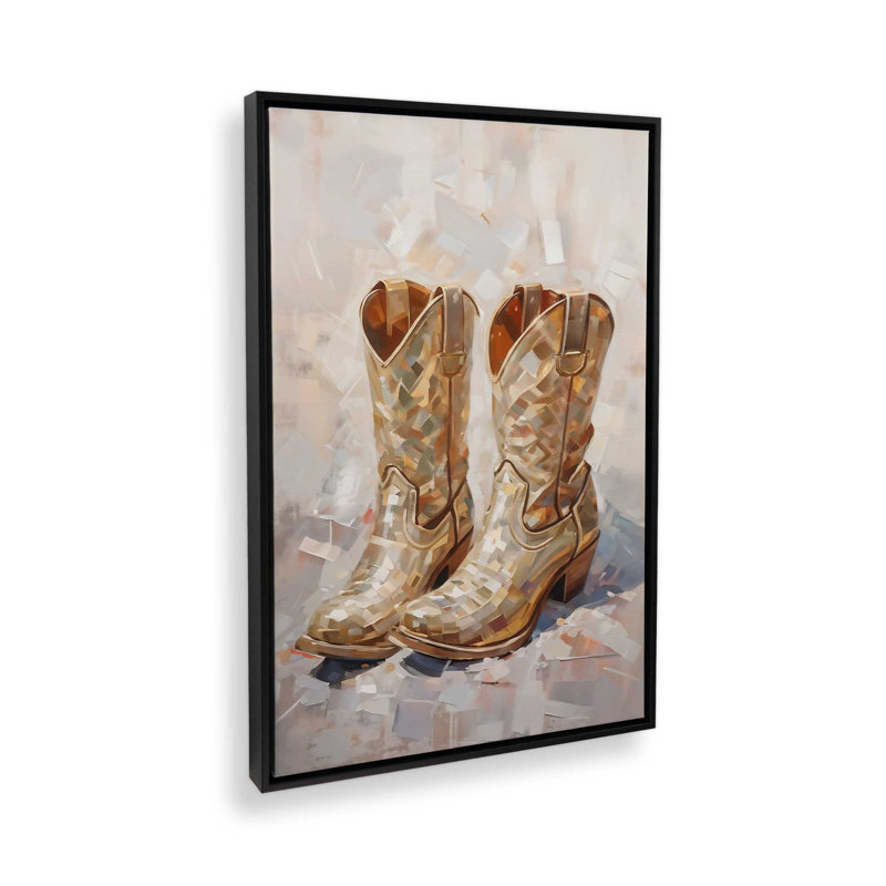 Cowboy Essentials in Tan I Canvas Print, 36.75" H x 24.75" W, Satin Black