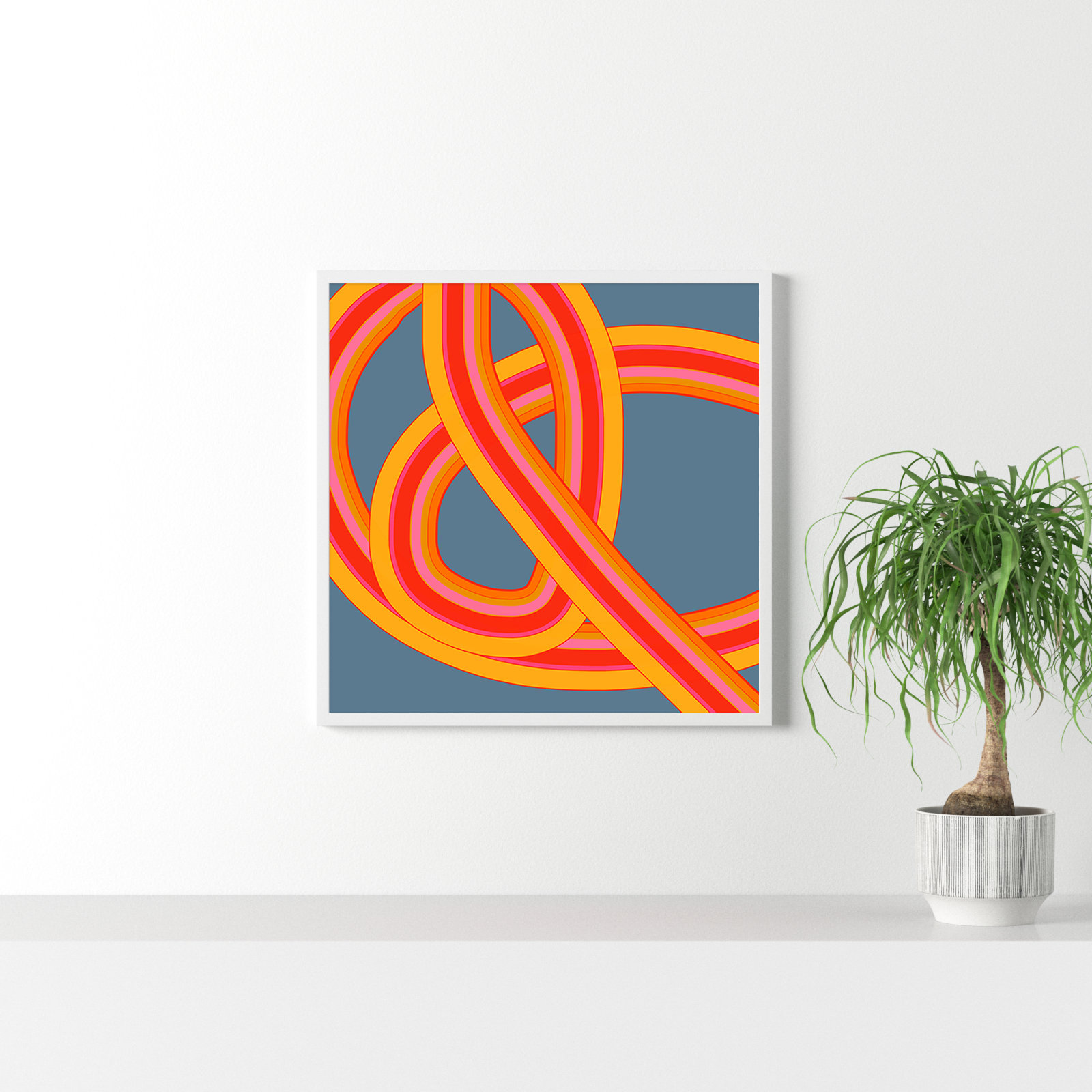 Twist Series I "Hawaiian Twist" Print, 30" H x 30" W x 1.25" D, White