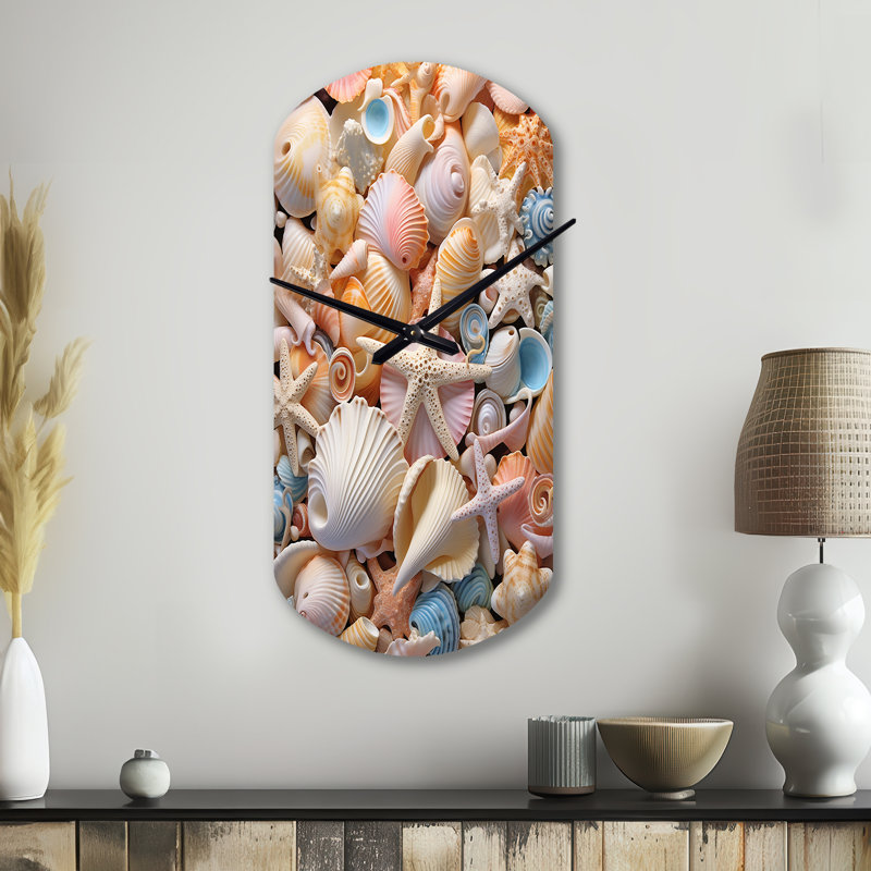 Seashell Realistic Treasures Realism - Horloge murale en forme de coquillage, Petit