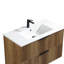 Meuble-lavabo mural 36 po avec panneau cannelé 3D et lavabo intégré en céramique