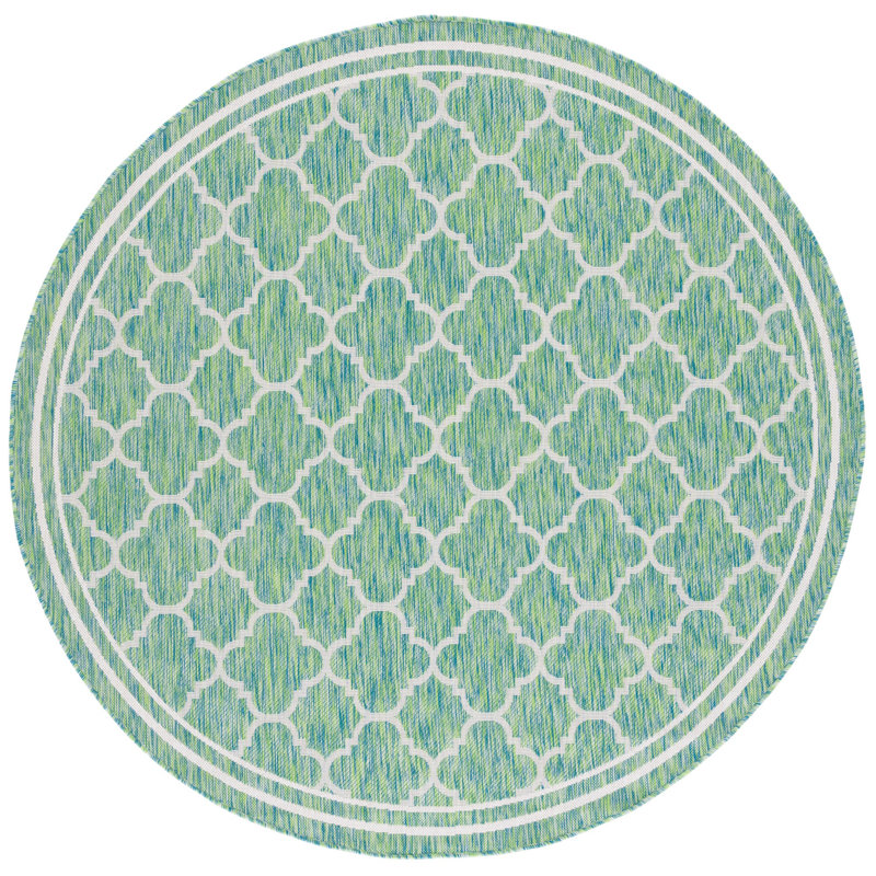Tapis d'intérieur / extérieur à motif géométrique Almine Performance, Rond 6 pi 7 po