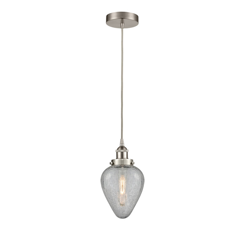 Luminaire suspendu 1 lumière Ameet, Nickel satiné