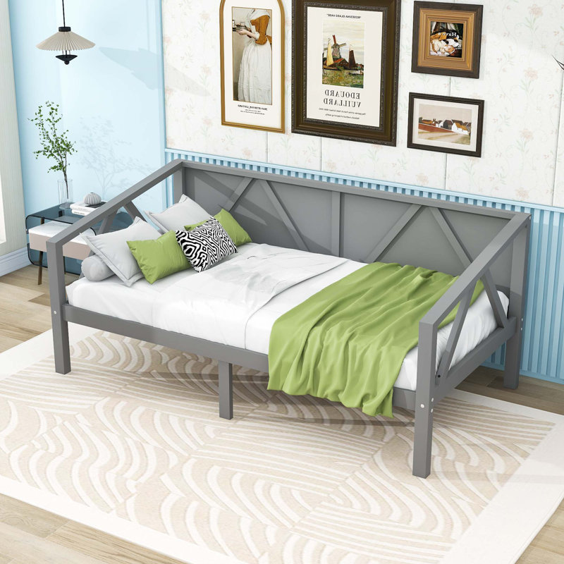 Maible Daybed with Slats, Gray, Twin