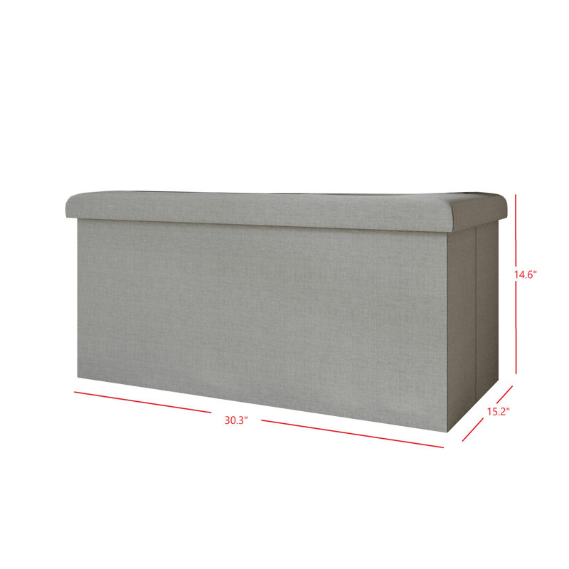 Ensemble de 2 bancs de rangement capitonnés capitonnés à boutons Northallert, Gris