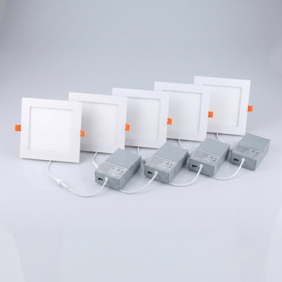 6" LED Canless Recessed Ultra Slim Downlights Square 10-pack