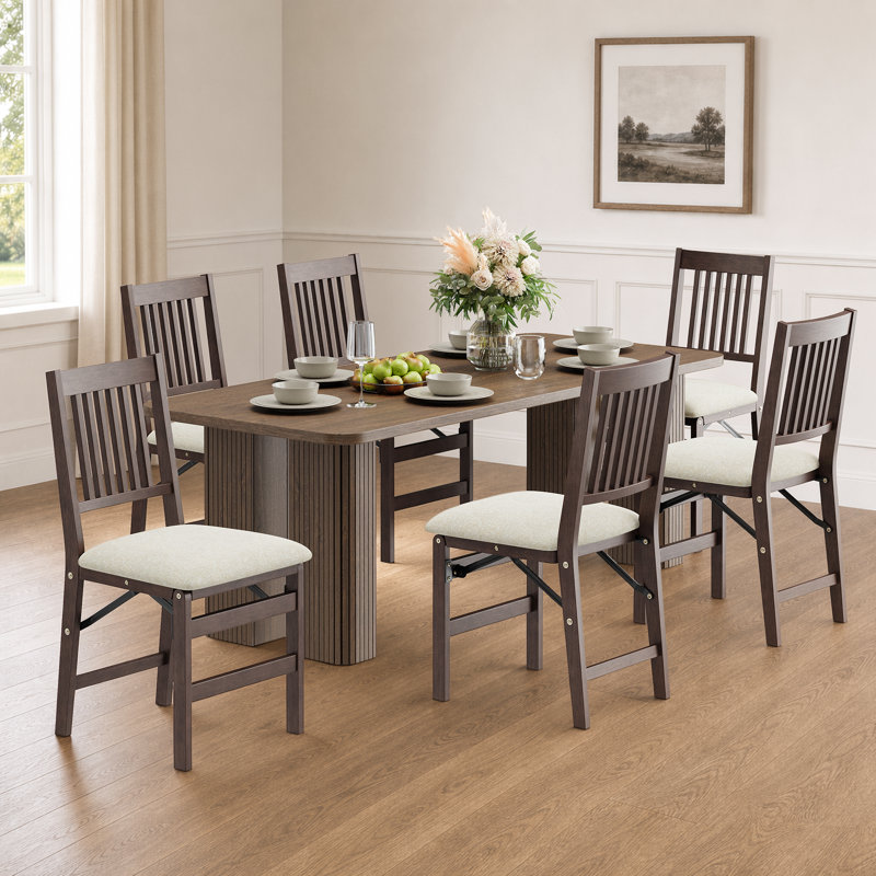Chaises de salle à manger pliantes rembourrées et empilables avec structure en bois massif, sans assemblage