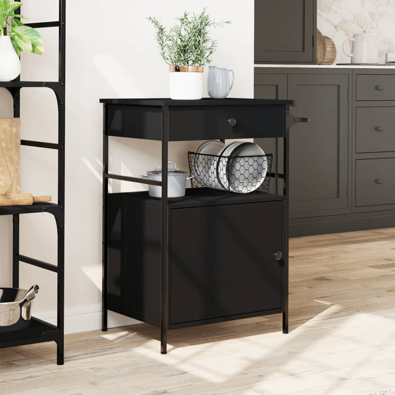 Nevis Metal Bar Cart, Black