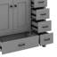 Meuble-lavabo de 36 po avec lavabo, meuble-lavabo avec 5 tiroirs à fermeture en douceur et 2 portes à fermeture en douceur-1109375981