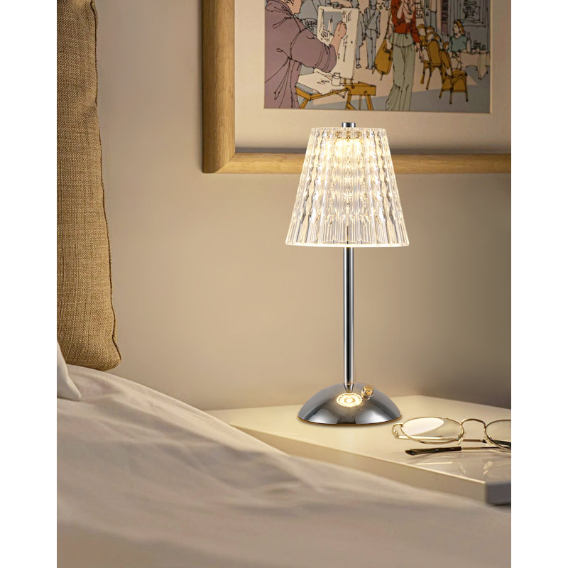 Rechargeable LED Table Lamp, Portable, Polished Chrome 