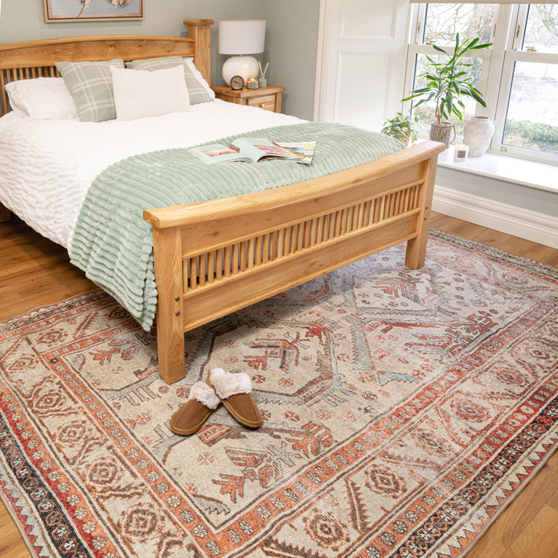 Vintage Look Cotton Flatweave Area Rug, 240cm x 330cm