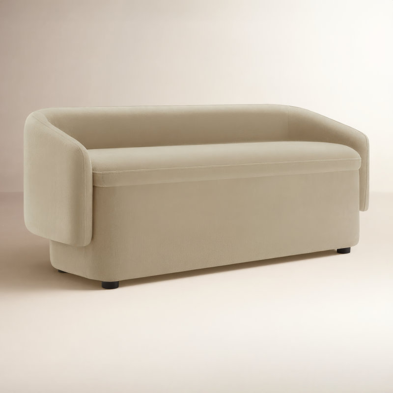 Bredon Polyester Blend Upholstered Storage Bench, Capri Wicker Performance Chenille