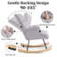 Teddy Velvet, Foam, Iron, Wood Rocking Chair