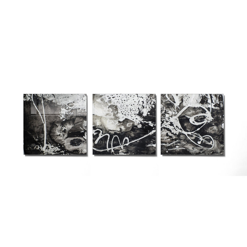 3 Piece No Frame Print on Glass, 60cm H x 60cm W x 0.4cm D