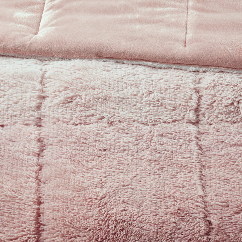 Ensemble d'édredon en polyester , Édredon double / grand + 2 taies décoratives sta, Rosé