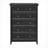 Dresser 5 Drawer Modern Farmhouse Black | Anti-Tipping | Smooth Slides | MDF | Living Room
