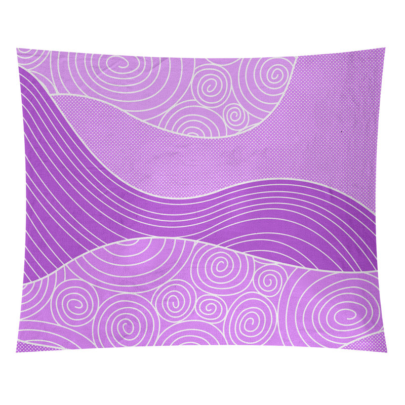 Tapisserie «Avicia Hand Drawn Waves» par Katelyn Elizabeth, Intérieur, H 27,5 po x l 37,5 po, Rose / blanc