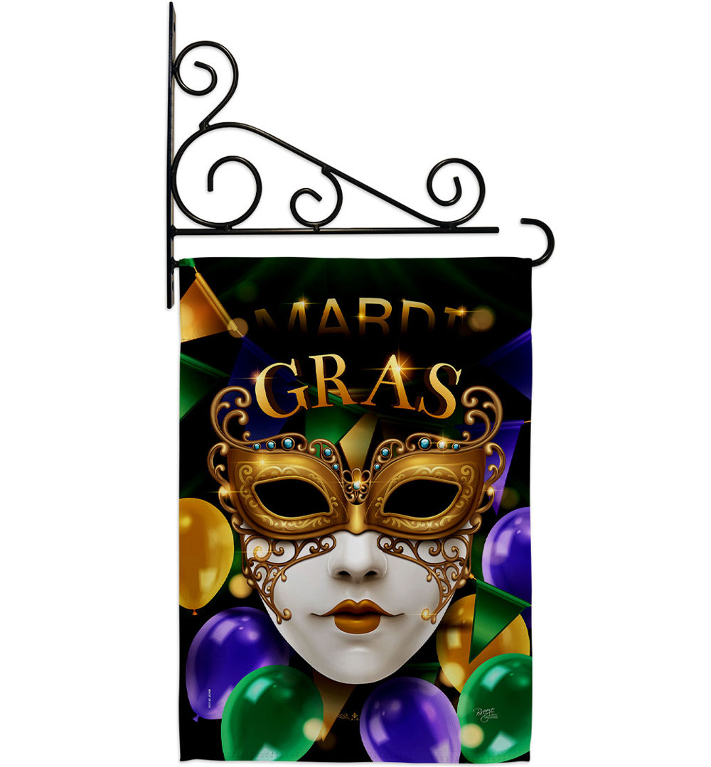 Avo Double Sided 18.5'' H x 13'' W Polyester Mardi Gras Flag Set The Holiday Aisle®