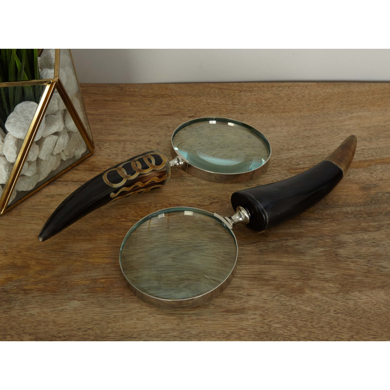 Ensemble de loupe de corne en laiton 2 pièces