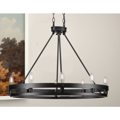 Lustre ovale 8 lumières Belmont présenté dans une finition noir mat