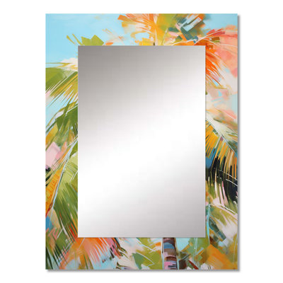 Palm Trees Palm VII - Palms Mirror, Traditional Unique Wall Mirror, Printed Metal Art