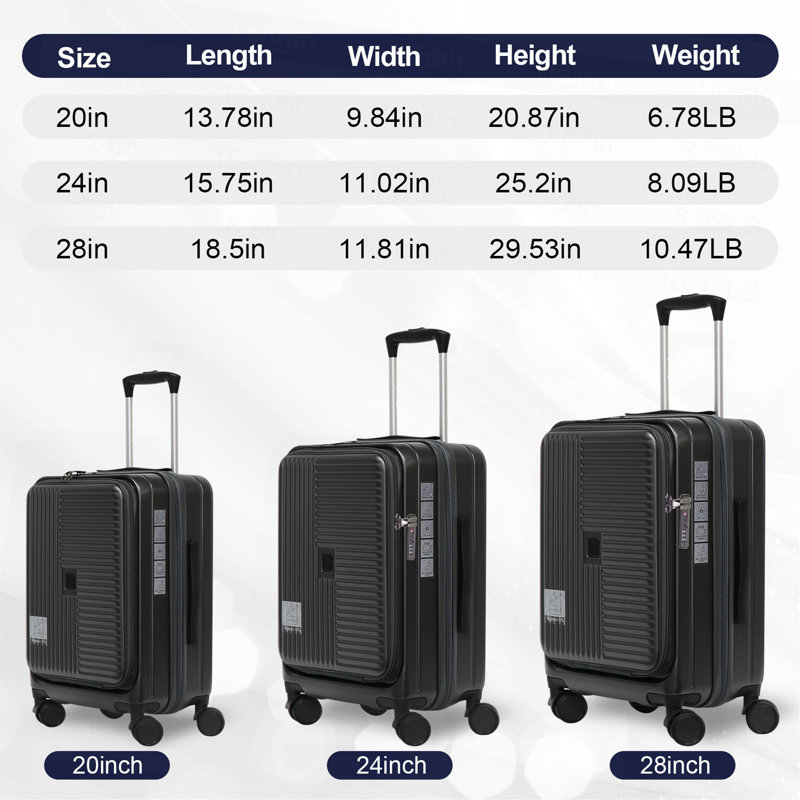 Luggage,With Front Opening,TSA Approved Lock,Hardshell Suitcase