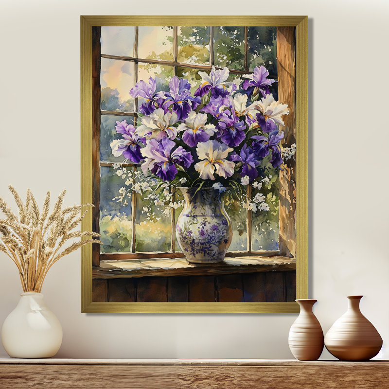 Roberts - impressions murales florales, H 44 po x l 34 po, Reproduction encadrée d'une seule photo, Doré