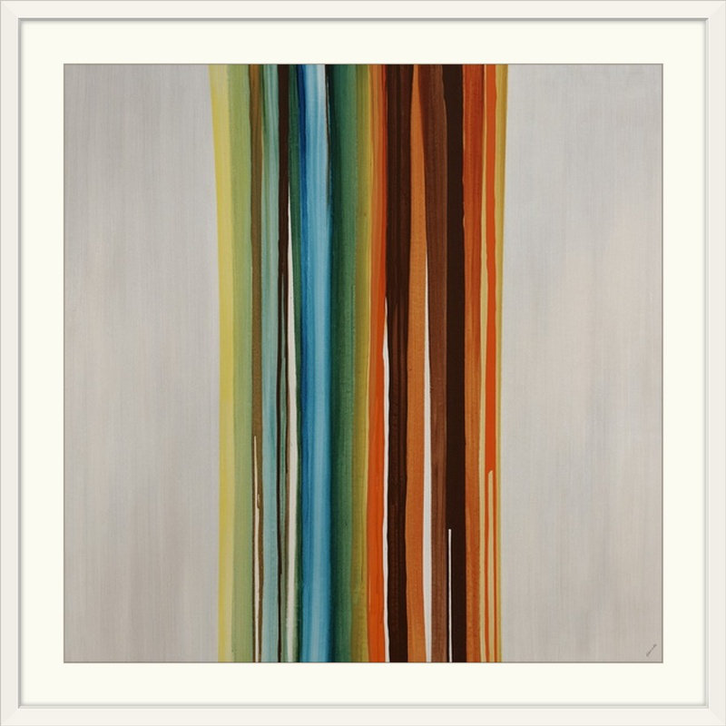 «Striped and Jucy III», Sydney Edmunds, reproduction d'art, H 20" x l 20" x P 1", Cadre blanc