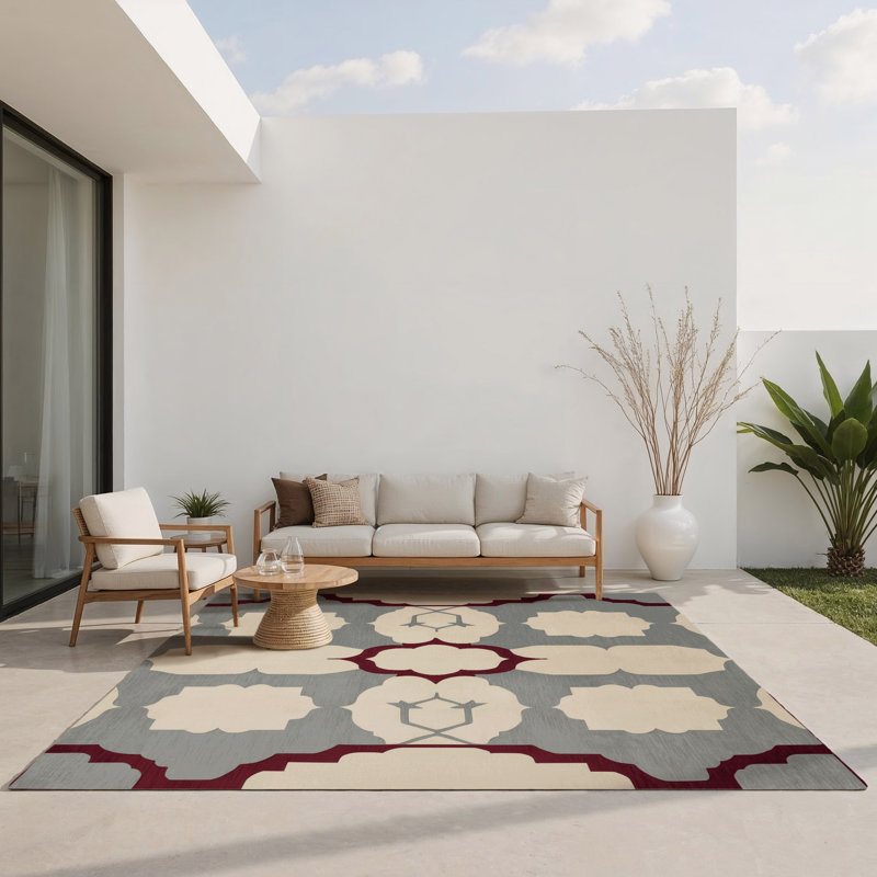 Strata Sequence Indoor And Outdoor Area Rug, Rectangle 9' x 12'