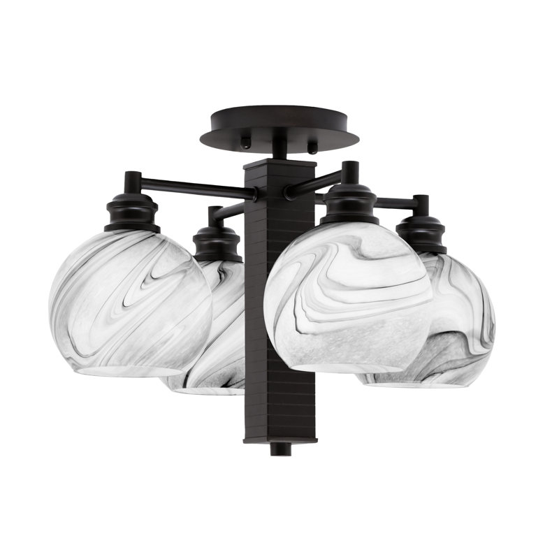 Plafonnier semi-encastré avec verre 5,75 po Edge, Nickel brossé
