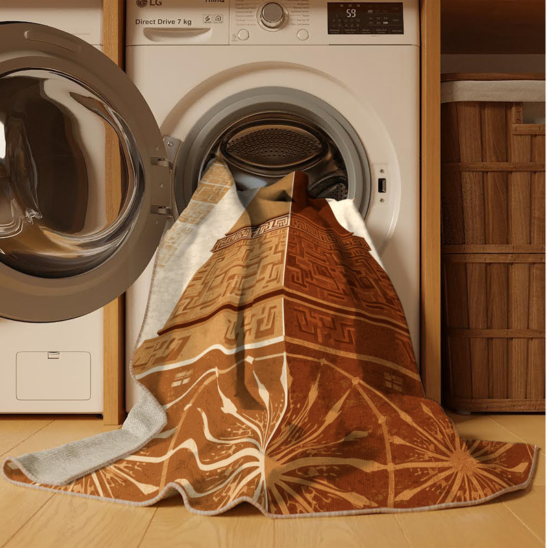 Tapis oriental beige lavable à la machine Warleigh, 2 x 5