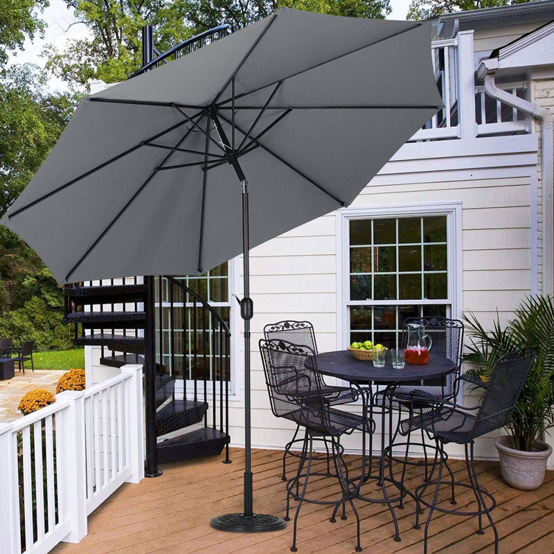 Aaroon 300cm Tilt Market Parasol, Dark Grey
