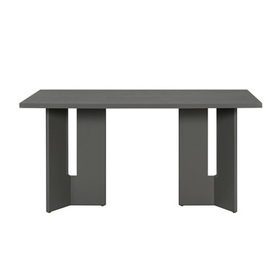 Farmhouse Wood Dining Table, 60" Rectangular Dining Table With Cutout Table Legs For Dining Room, Kitchen And Living Room