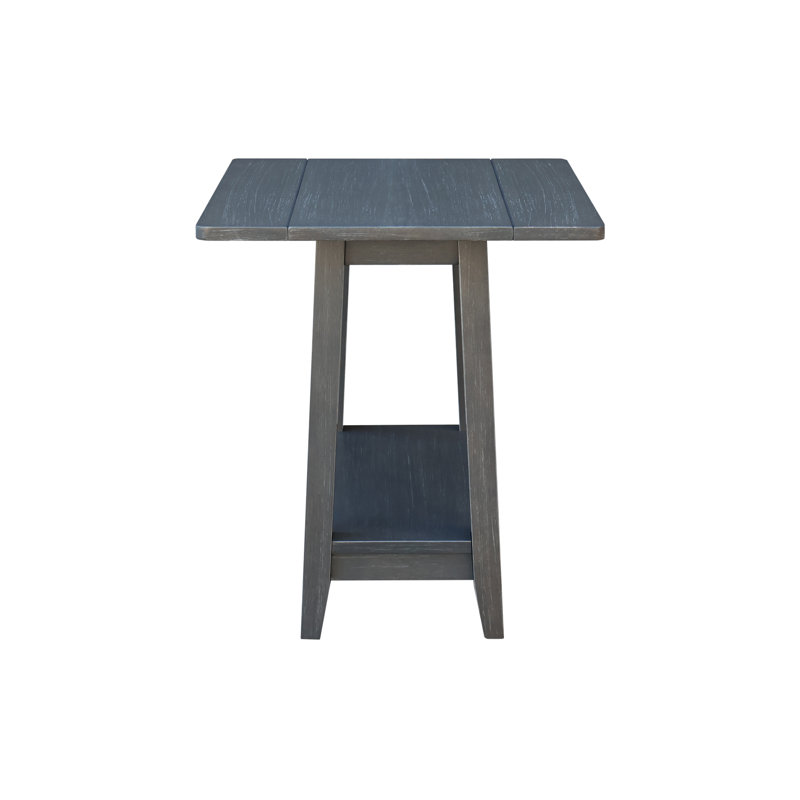 Keiandre Solid Wood End Table, Antique Washed Heather Gray