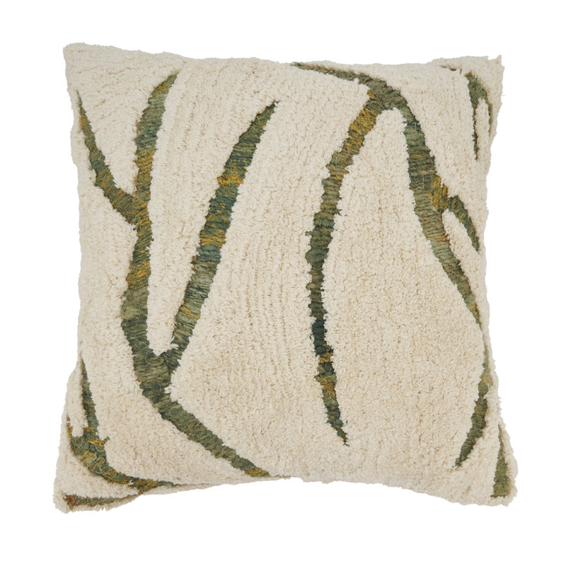 Tufted Symmetry Embroidered Down Filled Throw Pillow