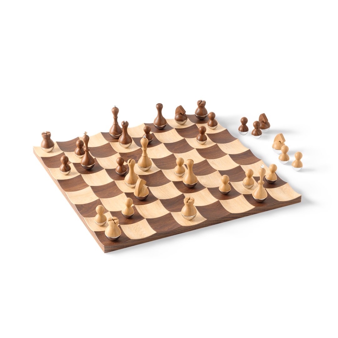 Wobble Chess Set Walnut Umbra