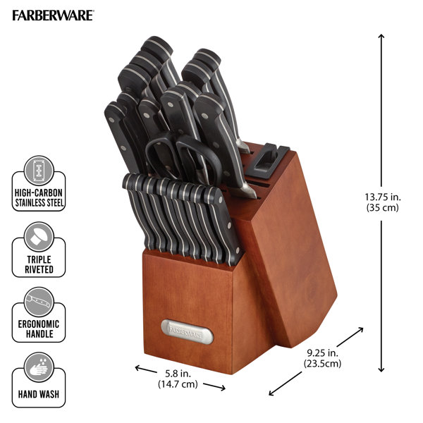 Sabatier Edgekeeper Self Sharpening 5 Piece Acacia Knife Block - Aldiss