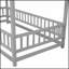 Lit au sol en bois avec cadre de toit de maison et garde-corps de clôture, parfait pour les chambres d'enfants et les espaces de jeu créatifs-903600400-903600414