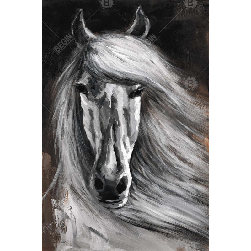 " White Horse ", 36" H x 24" W