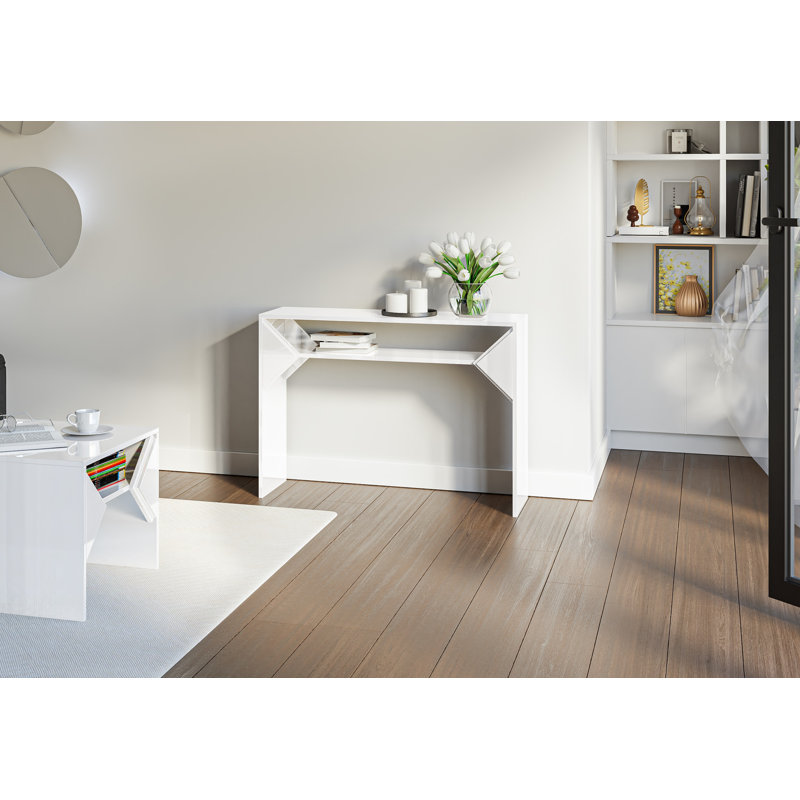 Truffle 110cm Console Table, White Gloss